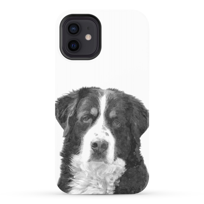 iPhone 12 StrongFit Black and White Bernese Mountain by Alemi