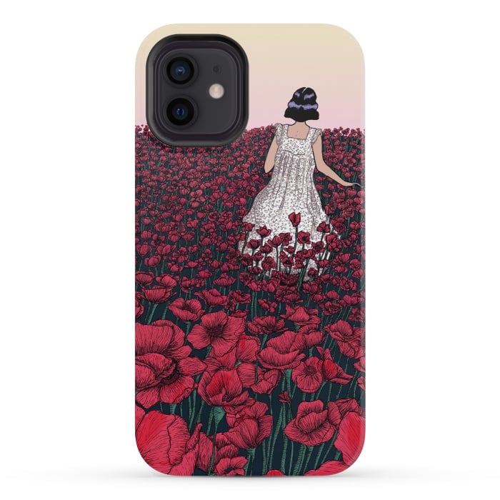 iPhone 12 mini StrongFit Field of Poppies II by ECMazur 