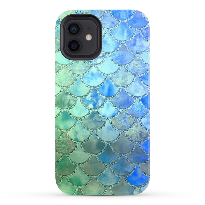 iPhone 12 StrongFit Ocean green and blue Mermaid Scales by  Utart