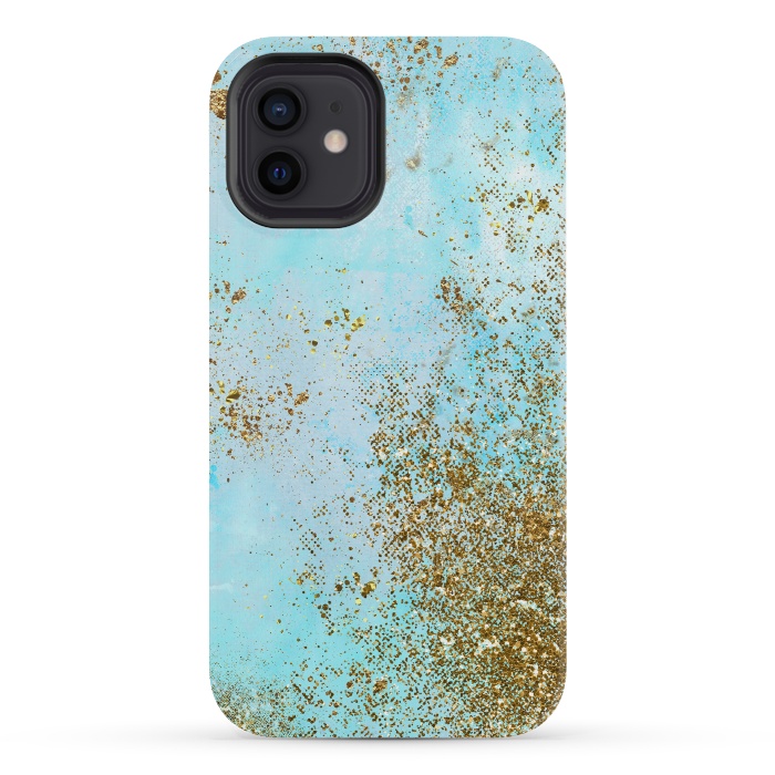 iPhone 12 mini StrongFit Gold and Teal Mermaid Glitter Foam by  Utart