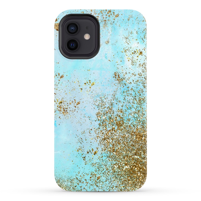 iPhone 12 StrongFit Gold and Teal Mermaid Glitter Foam by  Utart