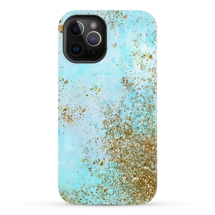 iPhone 12 Pro StrongFit Gold and Teal Mermaid Glitter Foam by  Utart