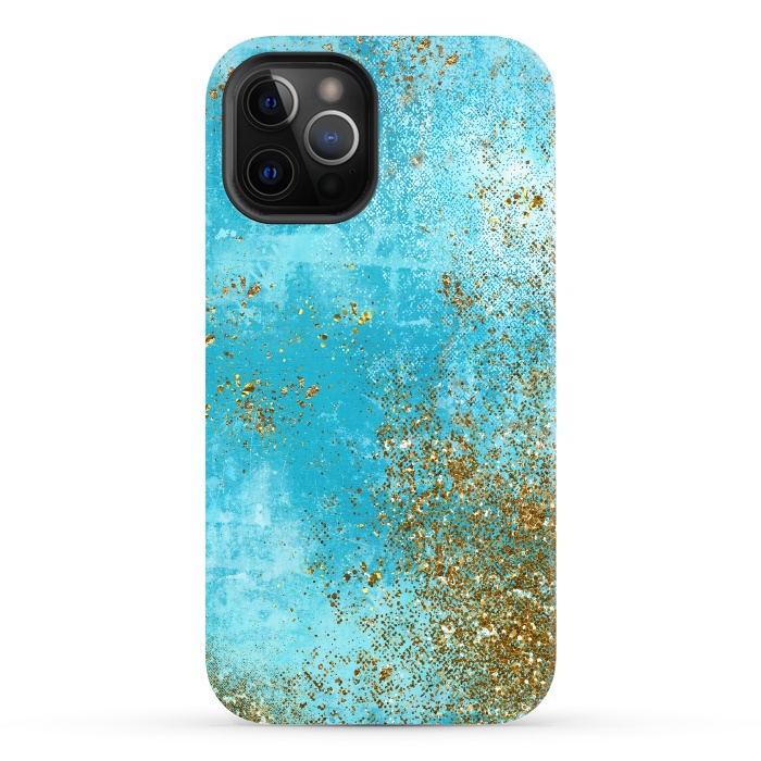 iPhone 12 Pro StrongFit Teal and Gold Mermaid Ocean Seafoam by  Utart