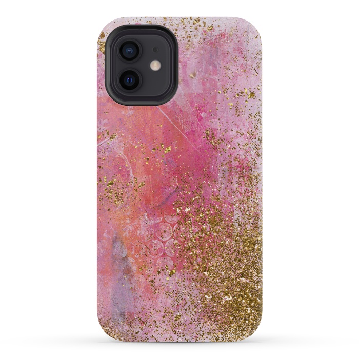 iPhone 12 mini StrongFit Pink and Gold Mermaid Glitter Seafoam by  Utart