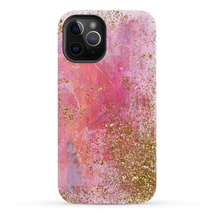 iPhone 12 Pro StrongFit Pink and Gold Mermaid Glitter Seafoam by  Utart