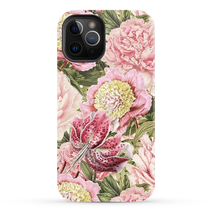 iPhone 12 Pro StrongFit Vintage Peonies  by  Utart