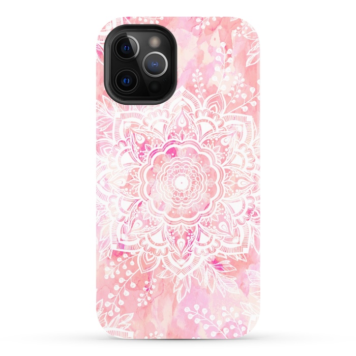 iPhone 12 Pro StrongFit Queen Starring of Mandalas-Rose by ''CVogiatzi.