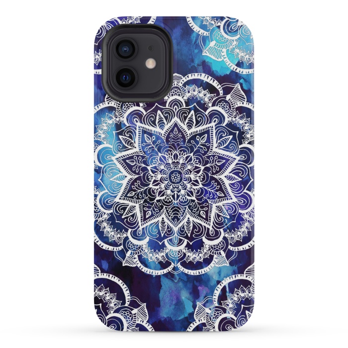 iPhone 12 mini StrongFit Queen Starring of Mandalas Navy by ''CVogiatzi.