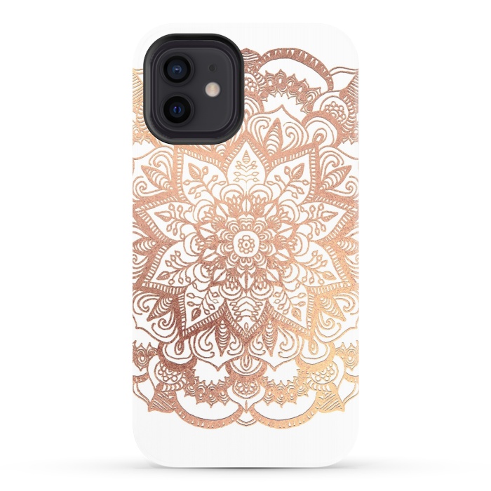 iPhone 12 StrongFit Mandala Rose-Gold Shine by ''CVogiatzi.