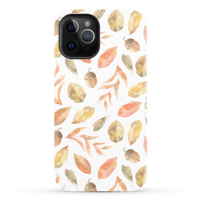 iPhone 12 Pro StrongFit Painted Leaves by Creativeaxle
