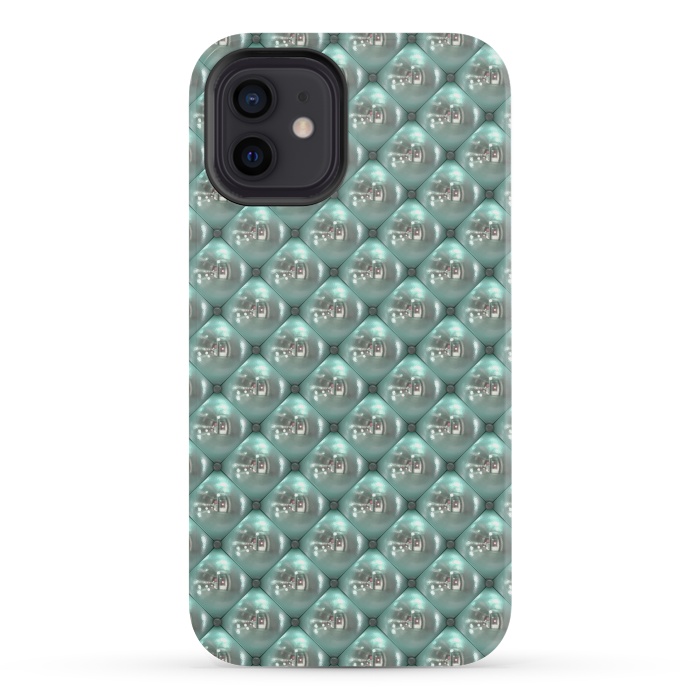 iPhone 12 mini StrongFit Shiny Turquoise Pearls 2 by Andrea Haase