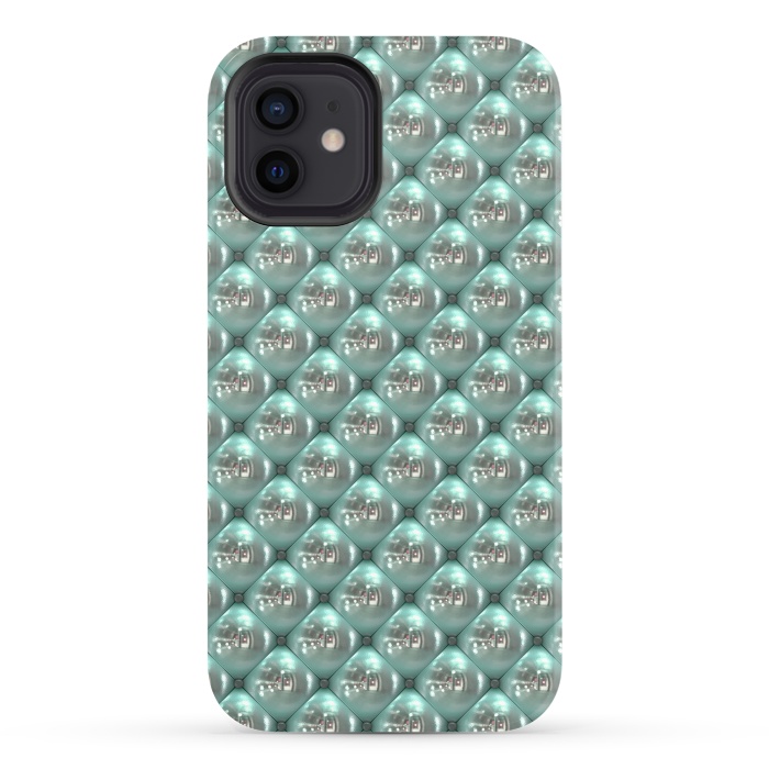 iPhone 12 StrongFit Shiny Turquoise Pearls 2 by Andrea Haase