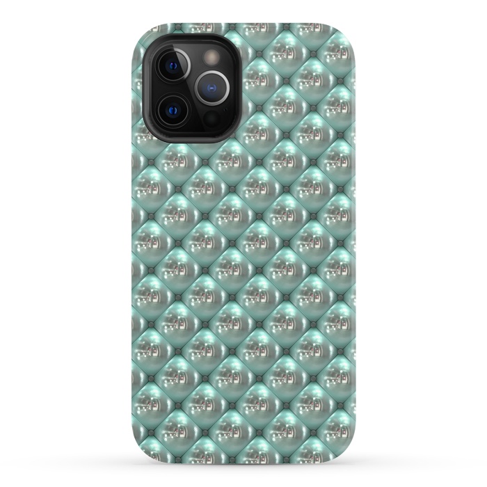 iPhone 12 Pro StrongFit Shiny Turquoise Pearls 2 by Andrea Haase