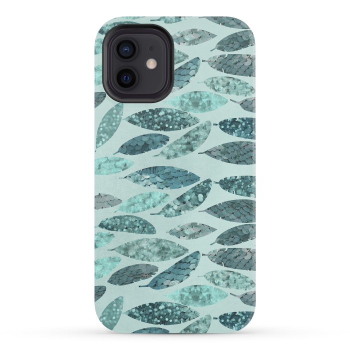 iPhone 12 mini StrongFit Turquoise Green Mermaid Feathers 2 by Andrea Haase
