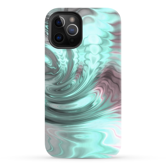 iPhone 12 Pro StrongFit Abstract Fractal Teal Pink 2 by Andrea Haase