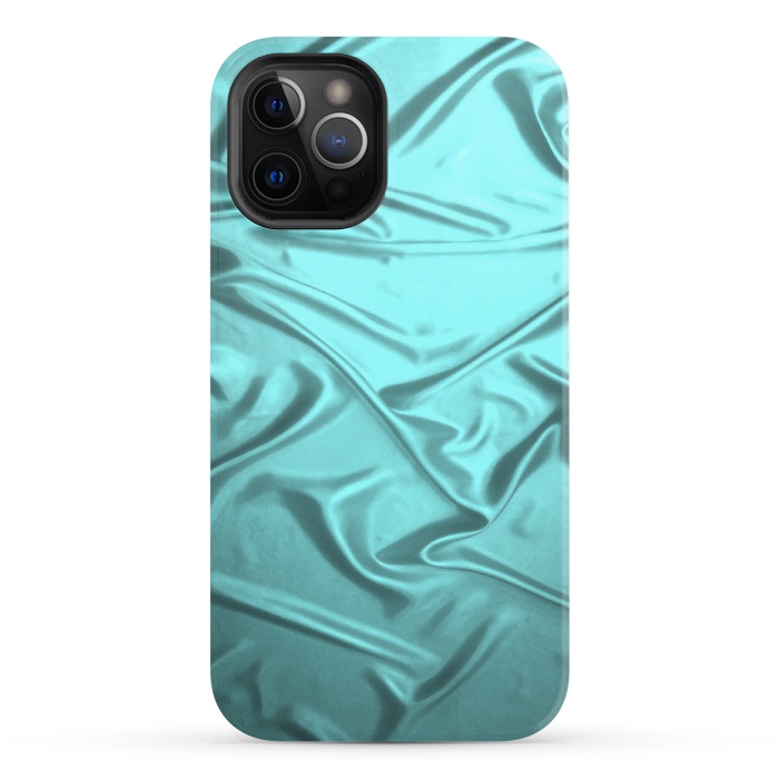 iPhone 12 Pro StrongFit Shimmering Teal Satin by Andrea Haase