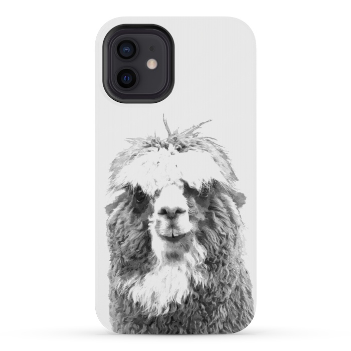 iPhone 12 mini StrongFit Black and White Alpaca by Alemi