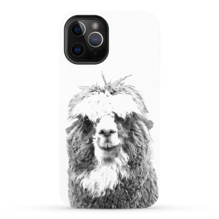 iPhone 12 Pro StrongFit Black and White Alpaca by Alemi