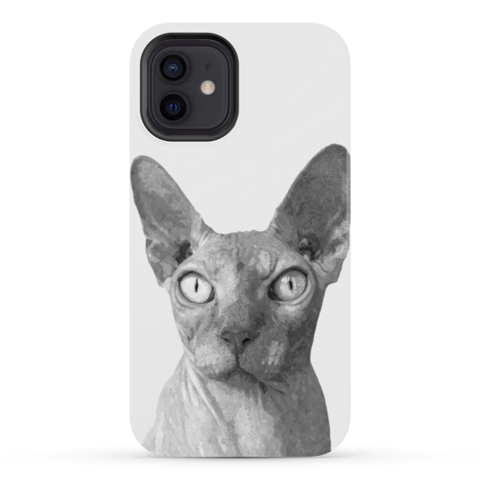 iPhone 12 mini StrongFit Black and White Sphynx by Alemi