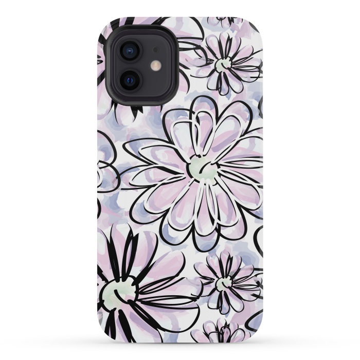 iPhone 12 mini StrongFit Watercolor flowers by Camila