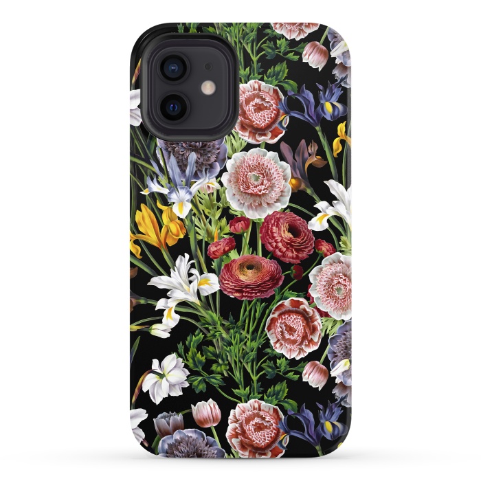iPhone 12 StrongFit Vintage Flower Pattern by  Utart