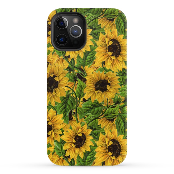 iPhone 12 Pro StrongFit Vintage Sunflower Pattern by  Utart
