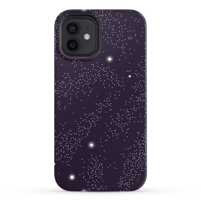 iPhone 12 StrongFit Universe with planets and stars seamless pattern, cosmos starry night sky 005 by Jelena Obradovic