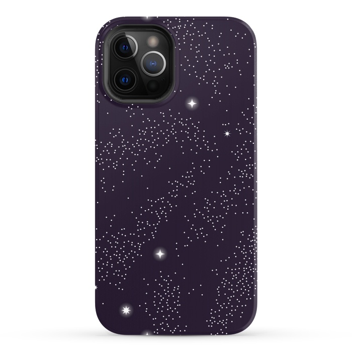 iPhone 12 Pro StrongFit Universe with planets and stars seamless pattern, cosmos starry night sky 005 by Jelena Obradovic