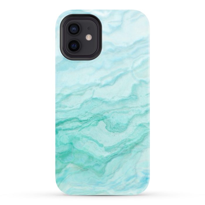iPhone 12 StrongFit Teal and Turquoise Marble Ink by  Utart