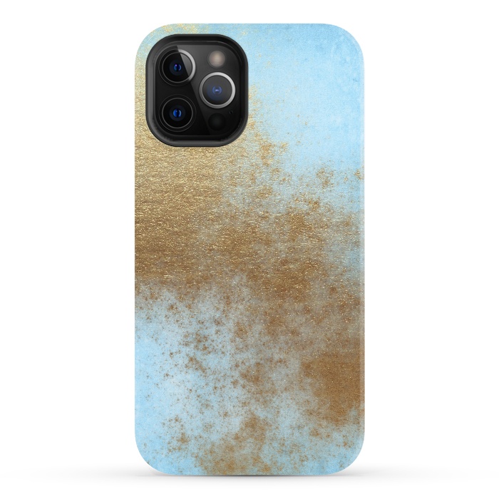 iPhone 12 Pro StrongFit Gold Metal and Teal Texture by  Utart