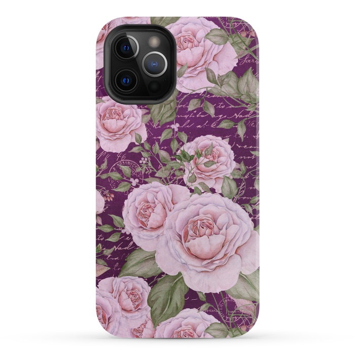 iPhone 12 Pro StrongFit Nostalgic Rose PAttern by Andrea Haase