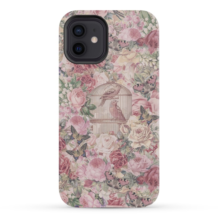 iPhone 12 mini StrongFit Nostalgic Flowers With Birdcage by Andrea Haase