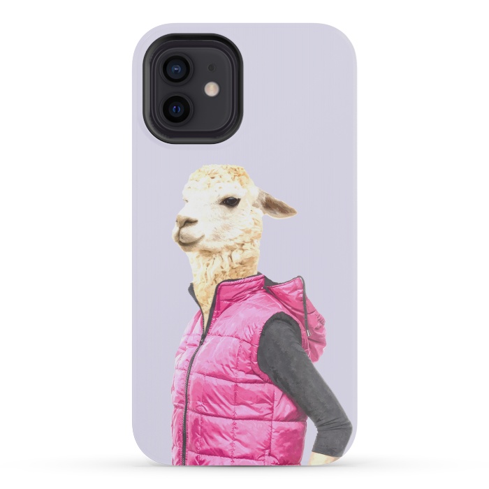 iPhone 12 mini StrongFit Fashionable Llama Illustration by Alemi