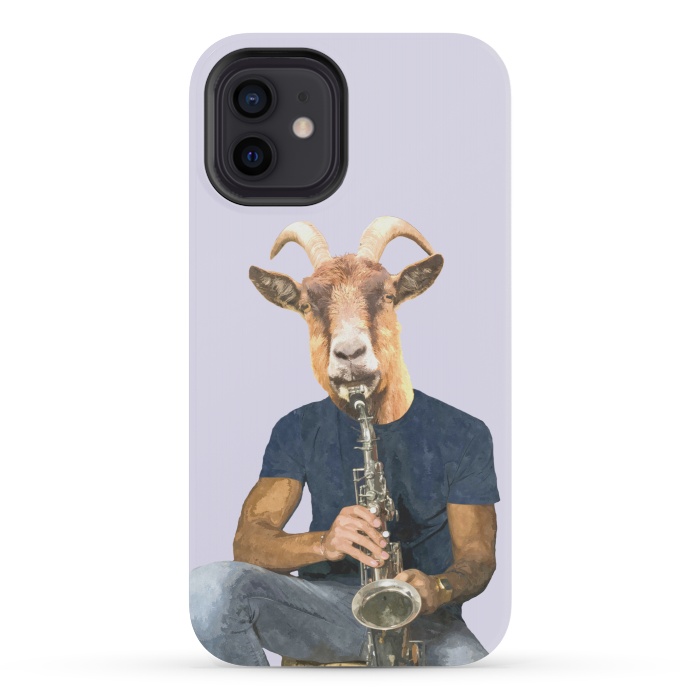 iPhone 12 mini StrongFit Goat Musician Illustration by Alemi