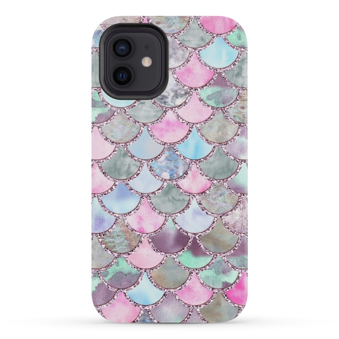 iPhone 12 mini StrongFit Pastel Multicolor Mermaid Scales by  Utart