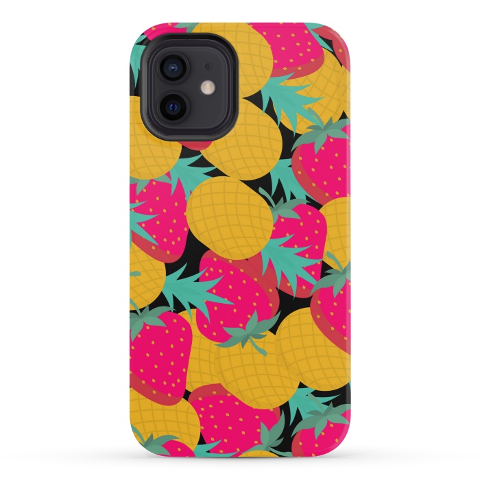 iPhone 12 mini StrongFit pineapples and strawberry by MALLIKA