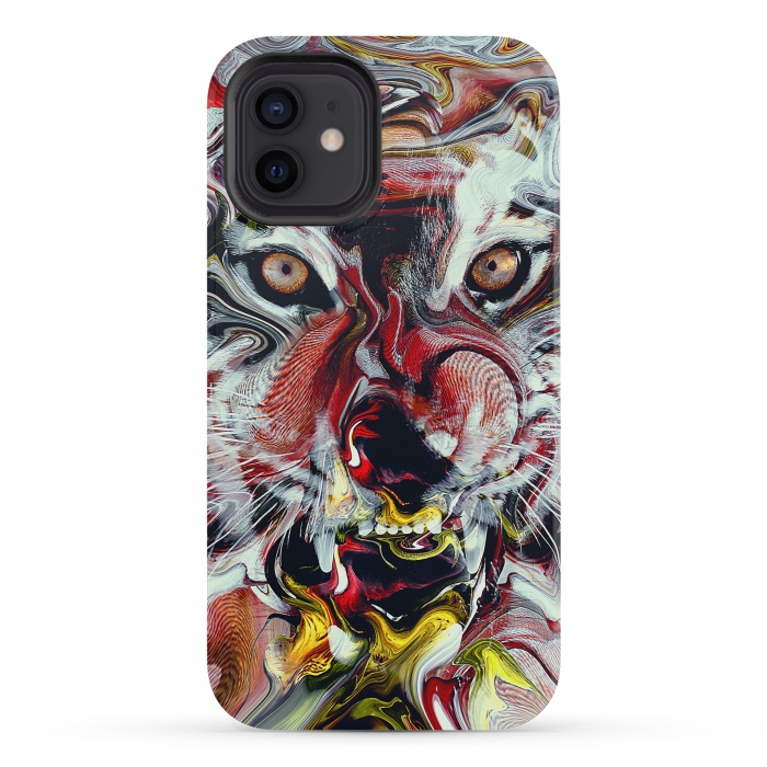 iPhone 12 mini StrongFit Tiger Abstract by Riza Peker