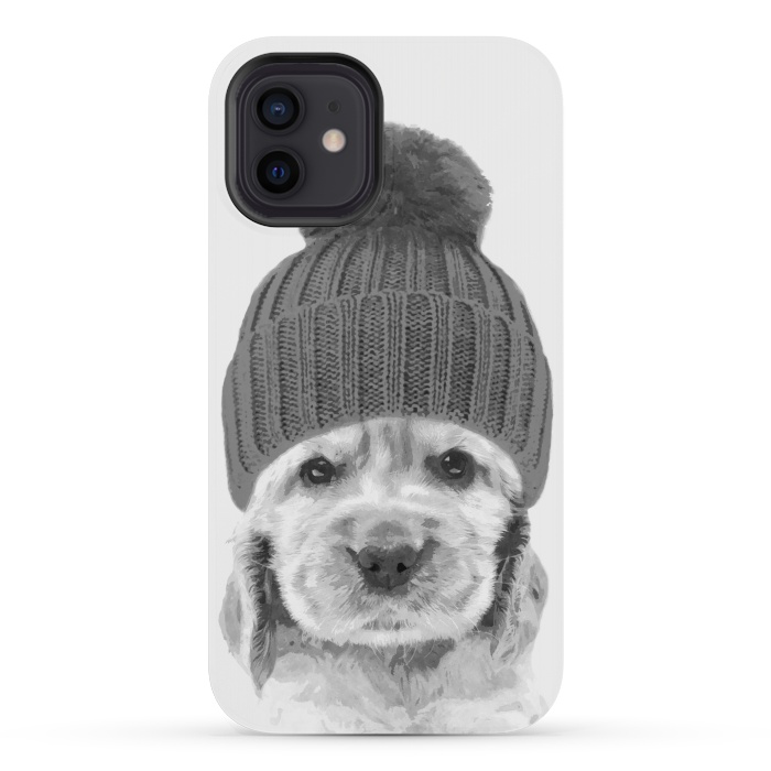 iPhone 12 mini StrongFit Black and White Cocker Spaniel by Alemi