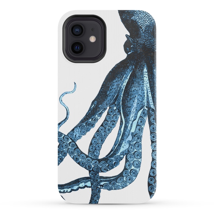 iPhone 12 mini StrongFit Blue Octopus Illustration by Alemi