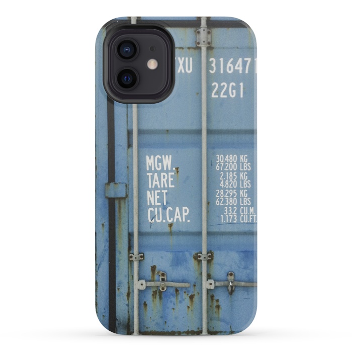 iPhone 12 mini StrongFit Shipping Containter With Stencil Text by Andrea Haase