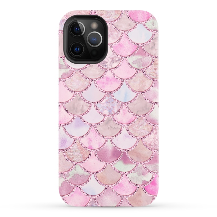 iPhone 12 Pro StrongFit Pretty pink and pastel Mermaid Scales  by  Utart