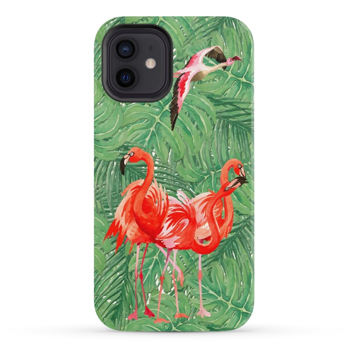iPhone 12 StrongFit Flamingo Jungle  by  Utart