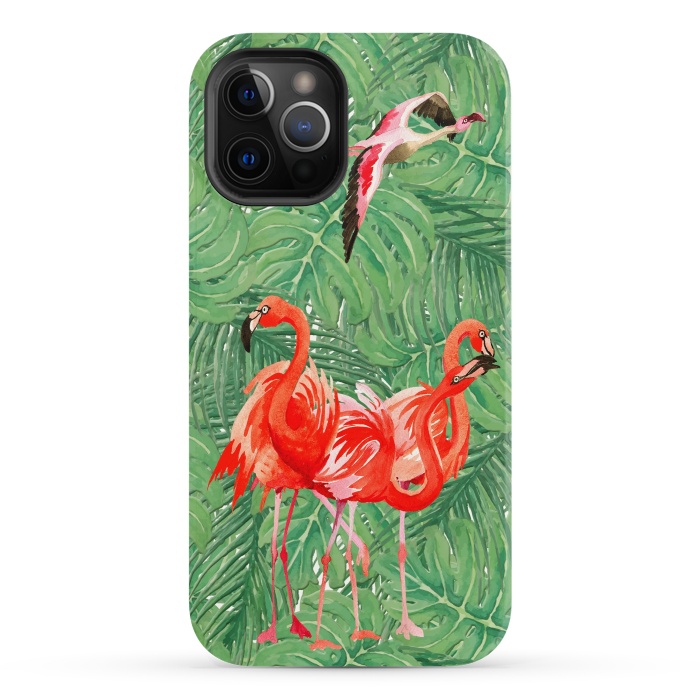 iPhone 12 Pro StrongFit Flamingo Jungle  by  Utart