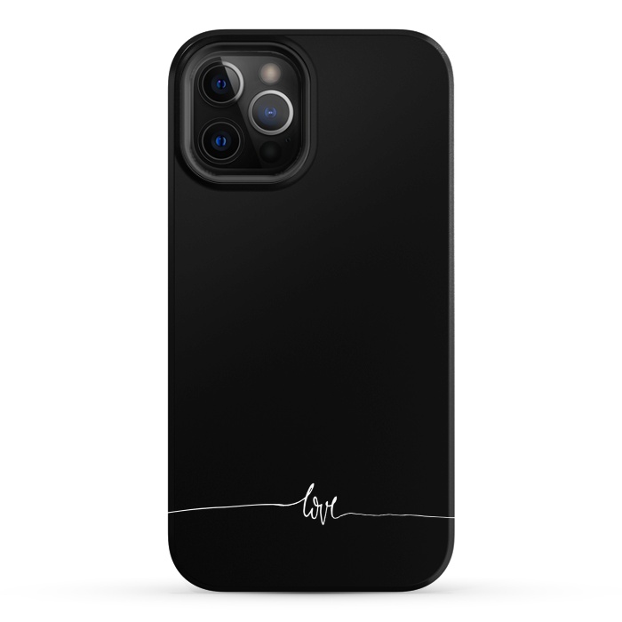 iPhone 12 Pro StrongFit Simply love - on black by DaDo ART