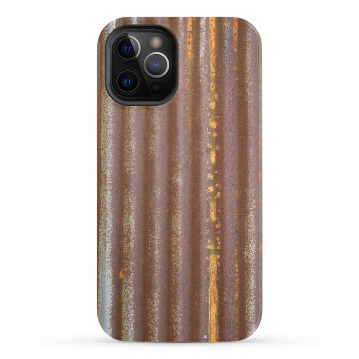 iPhone 12 Pro StrongFit Old Rusty Corrugated Sheet 2 by Andrea Haase