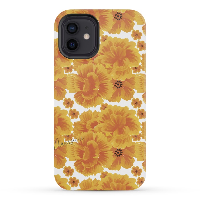 iPhone 12 mini StrongFit Flores naranjas by Camila