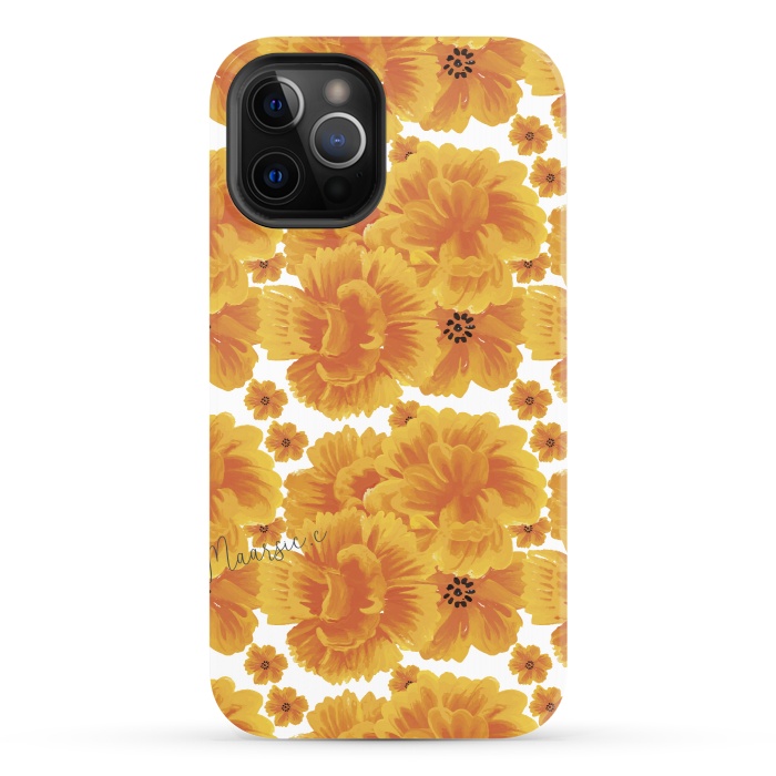 iPhone 12 Pro StrongFit Flores naranjas by Camila