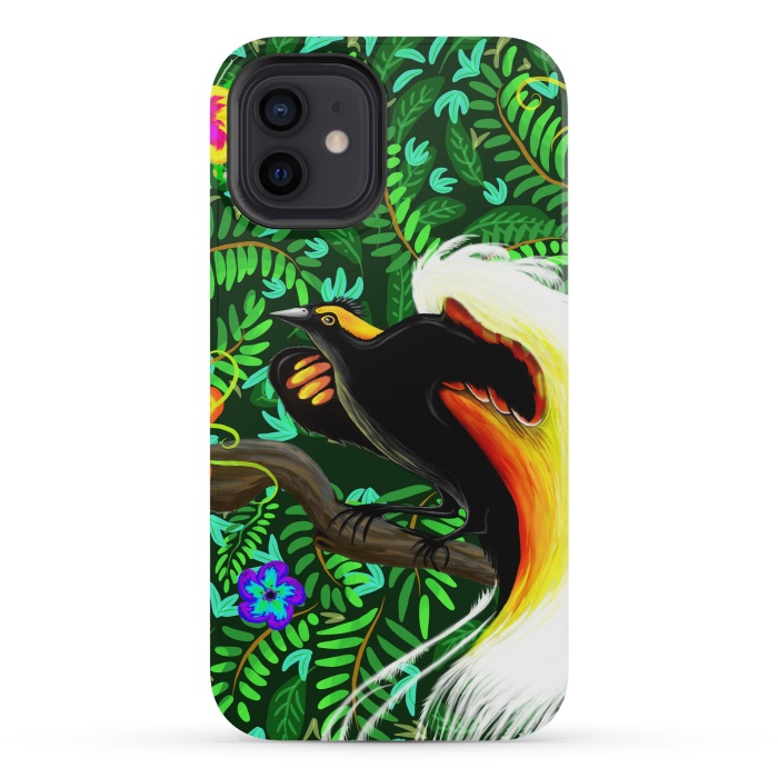 iPhone 12 mini StrongFit Paradise Bird Fire Feathers   by BluedarkArt