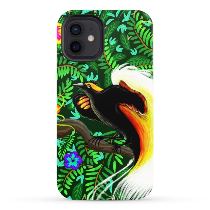 iPhone 12 StrongFit Paradise Bird Fire Feathers   by BluedarkArt