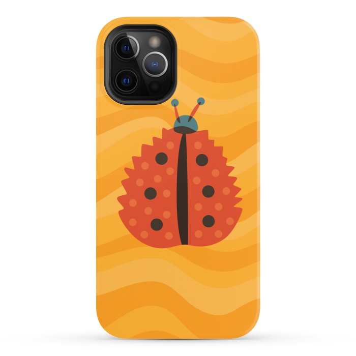 iPhone 12 Pro StrongFit Orange Ladybug With Autumn Leaf Disguise by Boriana Giormova